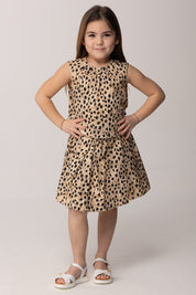 Elisabetta Franchi Bambina Top Smanicato Stampa Animalier EGTO0010CAE07 MACULA CAMMELLO/NERO