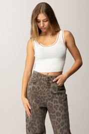 Elisabetta Franchi Top Tricot con Logo e Trasparenze TK54B56E2 AVORIO