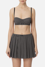 ELISABETTA FRANCHI Top a Reggiseno con Micro Pois RG00452E2 NERO BURRO