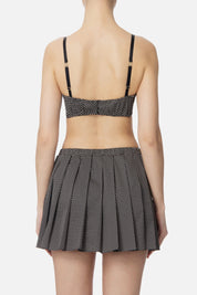 ELISABETTA FRANCHI Top a Reggiseno con Micro Pois RG00452E2 NERO BURRO