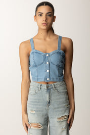 Khloe Femme Top crop in jeans LA525 DENIM