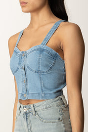 Khloe Femme Top crop in jeans LA525 DENIM