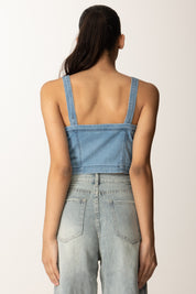 Khloe Femme Top crop in jeans LA525 DENIM