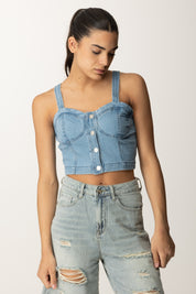 Khloe Femme Top crop in jeans LA525 DENIM