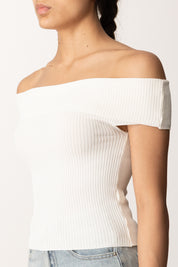 Khloe Femme Top off-shoulder a costine 88078 BURRO