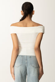 Khloe Femme Top off-shoulder a costine 88078 BURRO