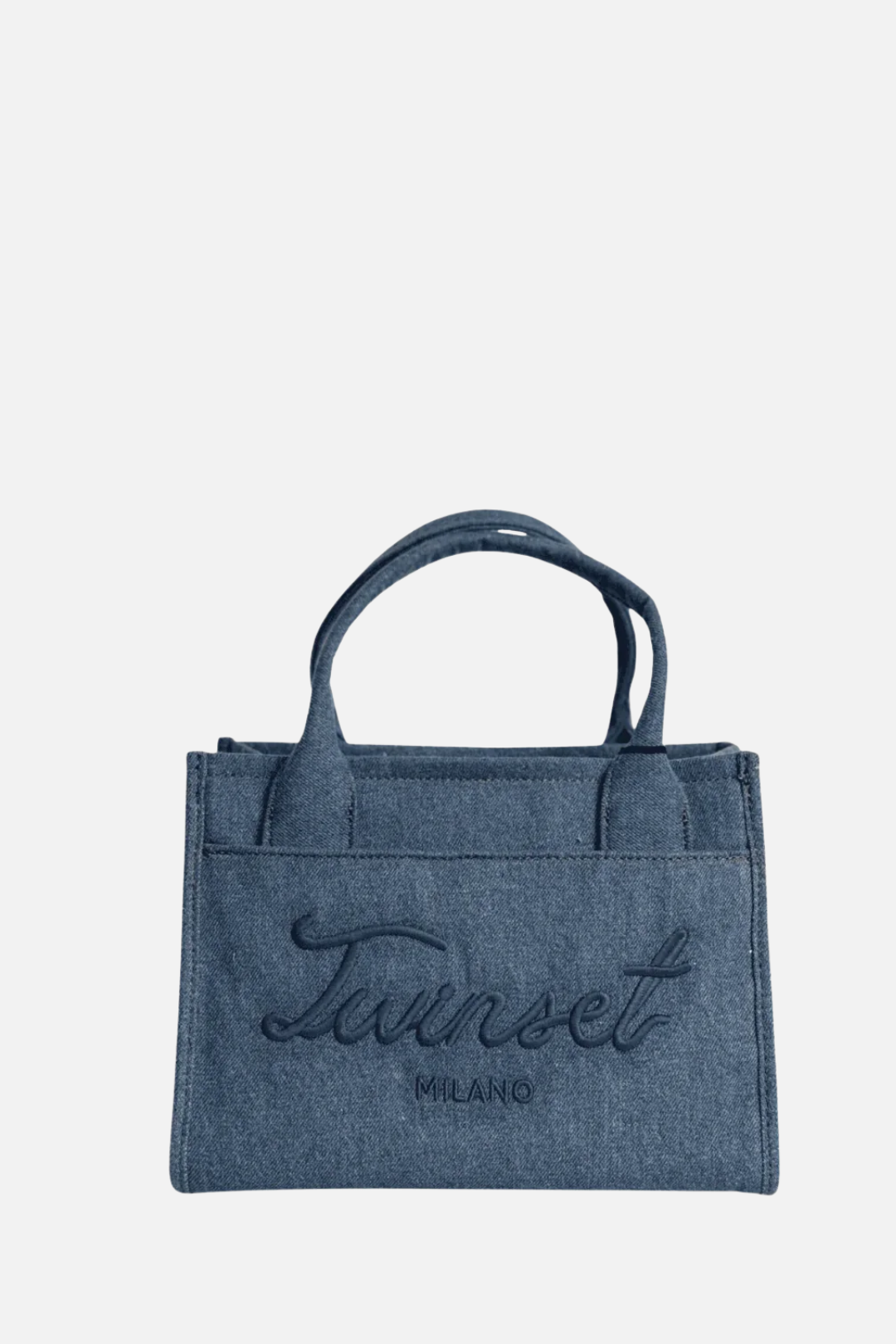 Twin-set Tote Bag In Canvas con Logo Ricamato 261TB7290 DENIM AZZURRO