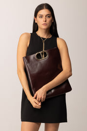 Twin-set Tote Piatta con Manico Oval T 252TD8090 BURGUNDY