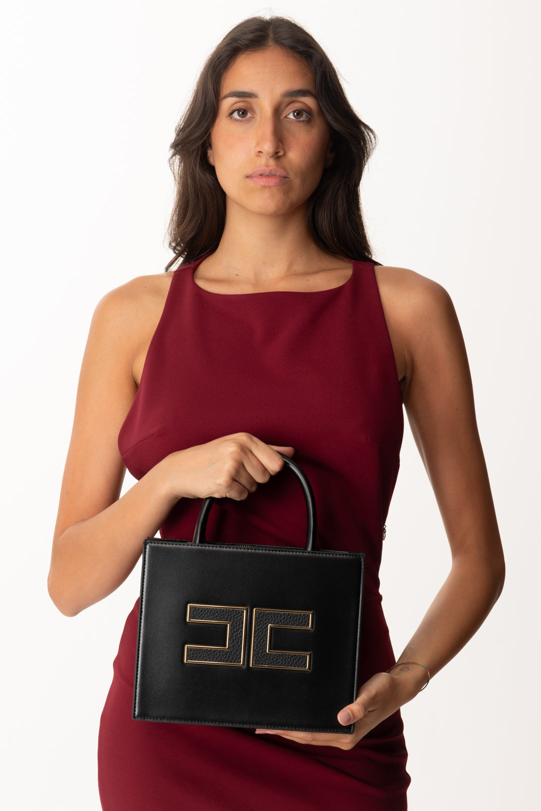 Elisabetta Franchi Tote Piccola con Logo Cc BS33A56E2 NERO