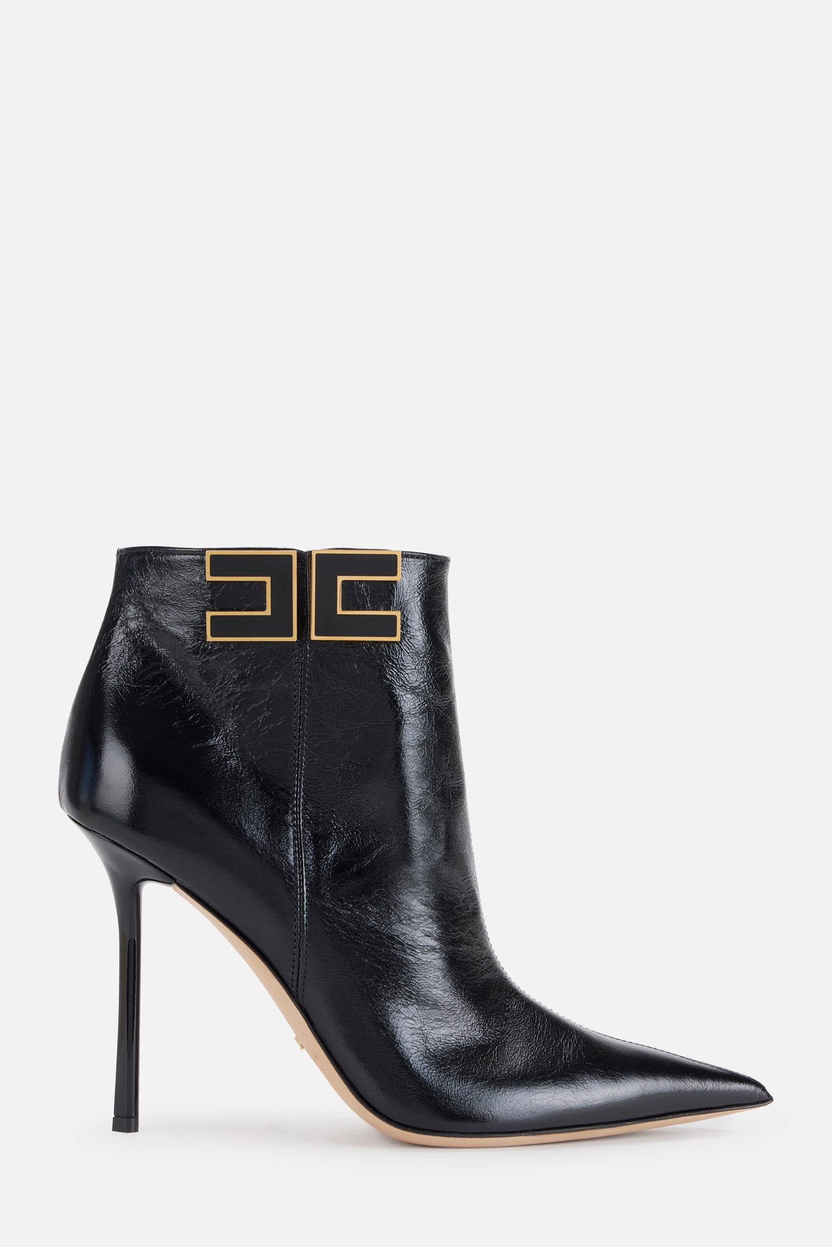 Elisabetta Franchi Tronchetti Stiletto In Pelle con Logo Cc NERO SA91B57E2
