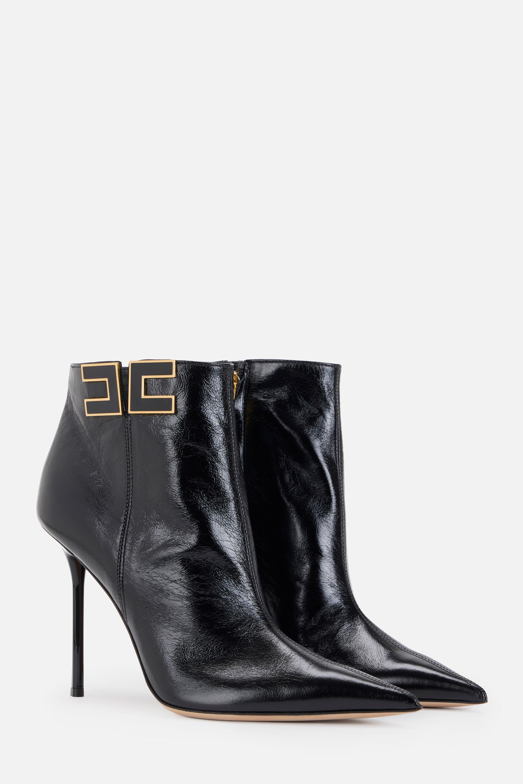 Elisabetta Franchi Tronchetti Stiletto In Pelle con Logo Cc NERO SA91B57E2