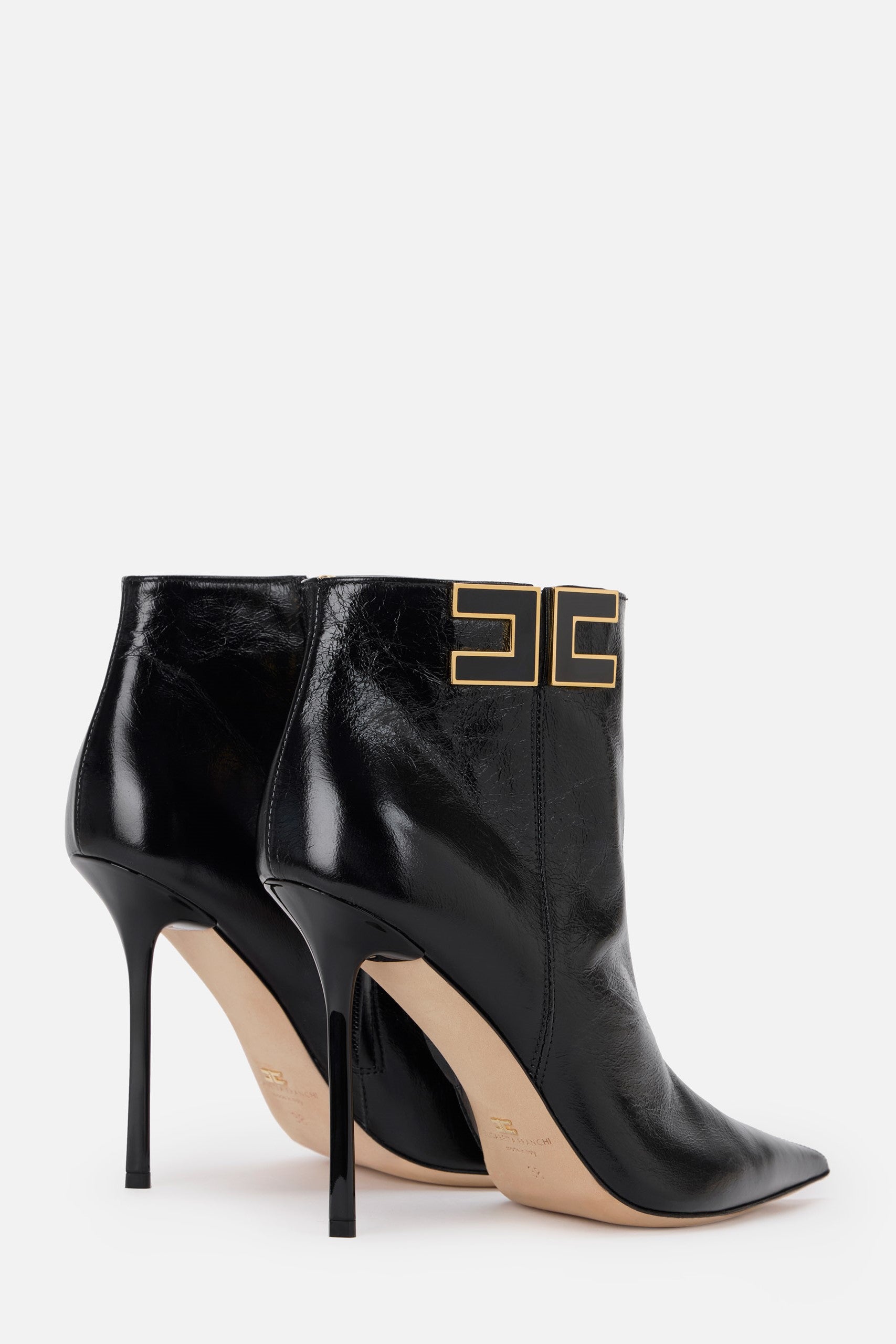 Elisabetta Franchi Tronchetti Stiletto In Pelle con Logo Cc NERO SA91B57E2