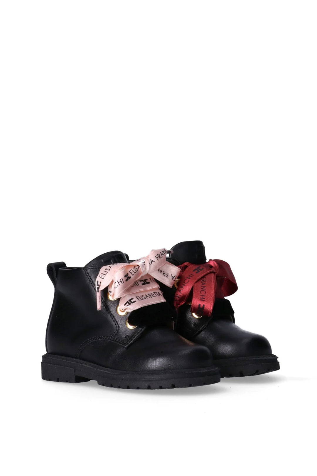 Elisabetta Franchi La mia Bambina Tronchetti allacciati con lacci logati F1A5-E0383-1251930-BLACK