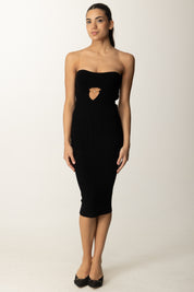 Elisabetta Franchi Tubino In Maglia con Dettagli a Jour AM05B56E2 NERO