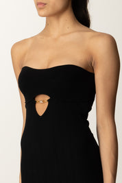 Elisabetta Franchi Tubino In Maglia con Dettagli a Jour AM05B56E2 NERO