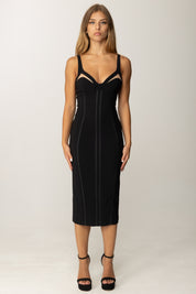 Elisabetta Franchi Tubino con Nastri Satin e Tulle AB80256E2 NERO