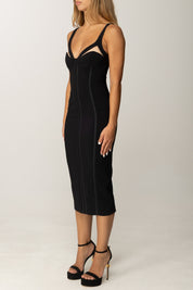 Elisabetta Franchi Tubino con Nastri Satin e Tulle AB80256E2 NERO