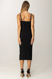 Elisabetta Franchi Tubino con Nastri Satin e Tulle AB80256E2 NERO