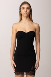 Patrizia Pepe Tubino corto con coppe e pizzo 8A1654 A6F5 NERO