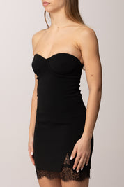 Patrizia Pepe Tubino corto con coppe e pizzo 8A1654 A6F5 NERO