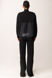 Elisabetta Franchi Tuta Lunga In Felpa con Inserto In Popeline TU05456E2 NERO