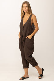 Khoefemme Tuta Lunga Over con Risvolti D658 CACAO