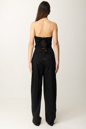 Elisabetta Franchi Tuta Stretch con Cintura e Criss Cross TU05152E2 NERO