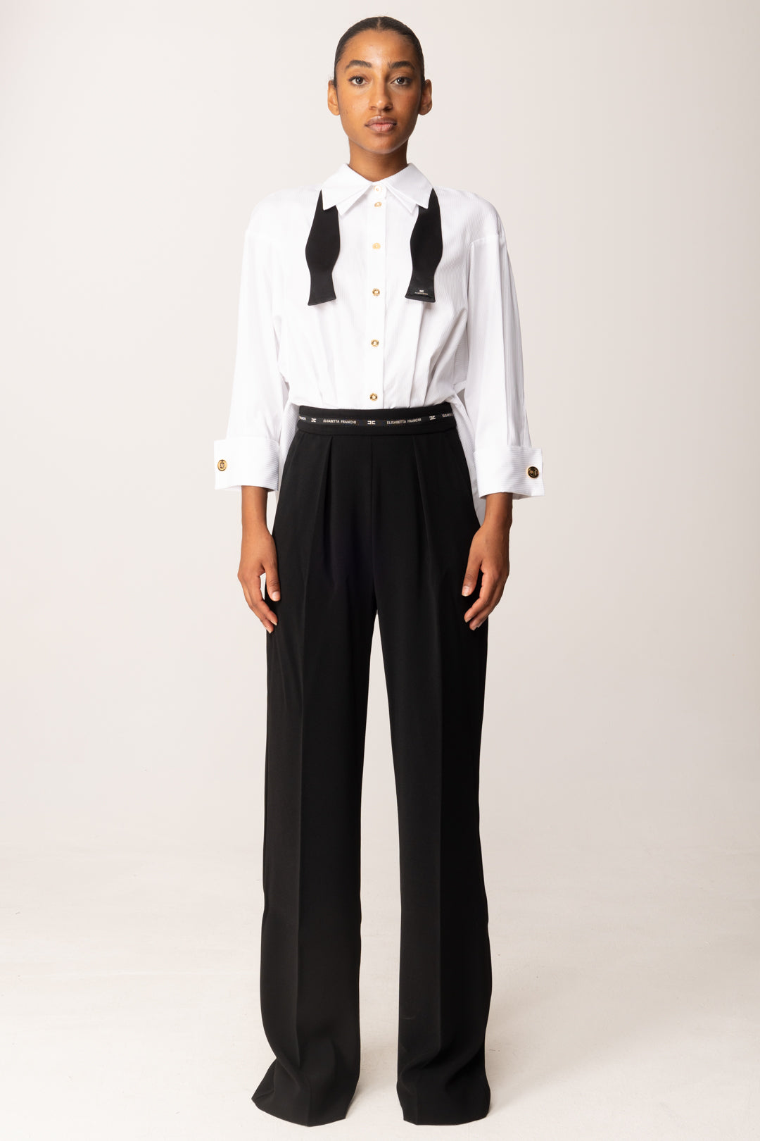 Elisabetta Franchi Donna Tuta In Popeline e Crêpe Leggero