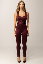 Elisabetta Franchi Tuta lunga in lycra TU06157E2 MERLOT