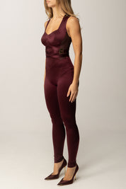 Elisabetta Franchi Tuta lunga in lycra TU06157E2 MERLOT