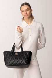 Twin-set Borsa Tote In Nappa Sintetica Matelassè 252TB7051 NERO