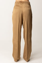 Twin-set Pantaloni Wide Leg con Pinces 251TT2273 GOLDEN GREEN