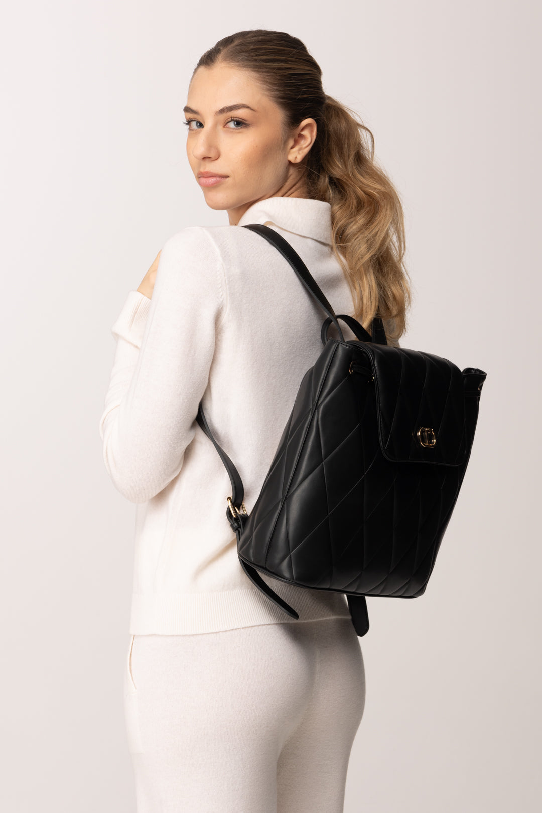 Twin-set Zaino In Ecopelle Matelassé 252TB7055 NERO