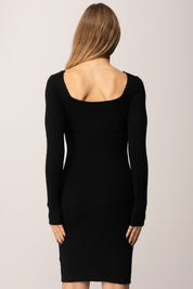 Khloe Femme Abito a Costine con Scollo a Cuore NERO