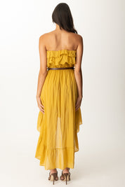 Khloe Femme Abito Asimmetrico con Balze e Cintura GIALLO