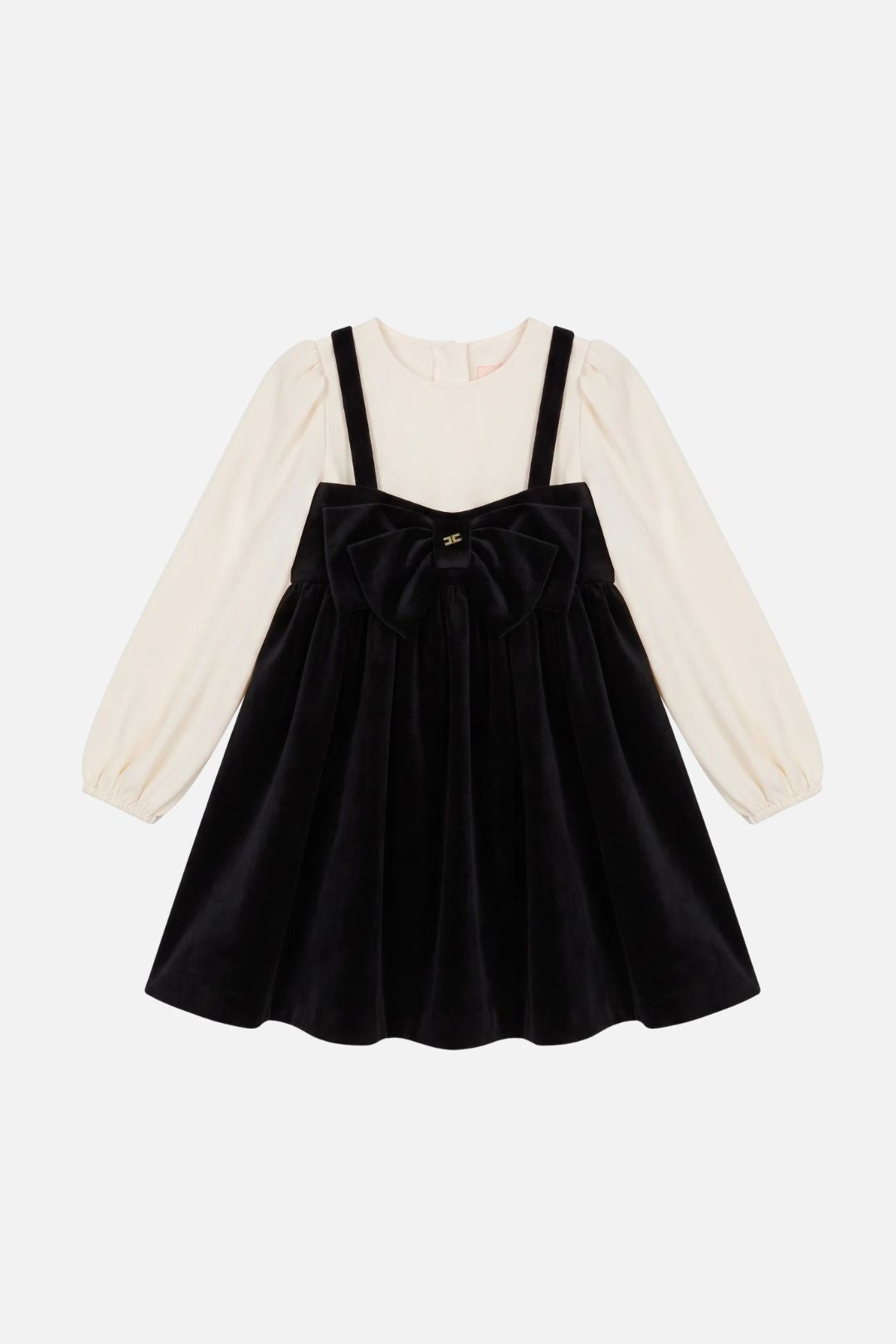 Elisabetta Franchi Bambina Abito Bicolore con Maxi Fiocco EGAB2460VE018.N077