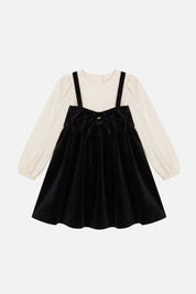 Elisabetta Franchi Bambina Abito Bicolore con Maxi Fiocco EGAB2460VE018.N077