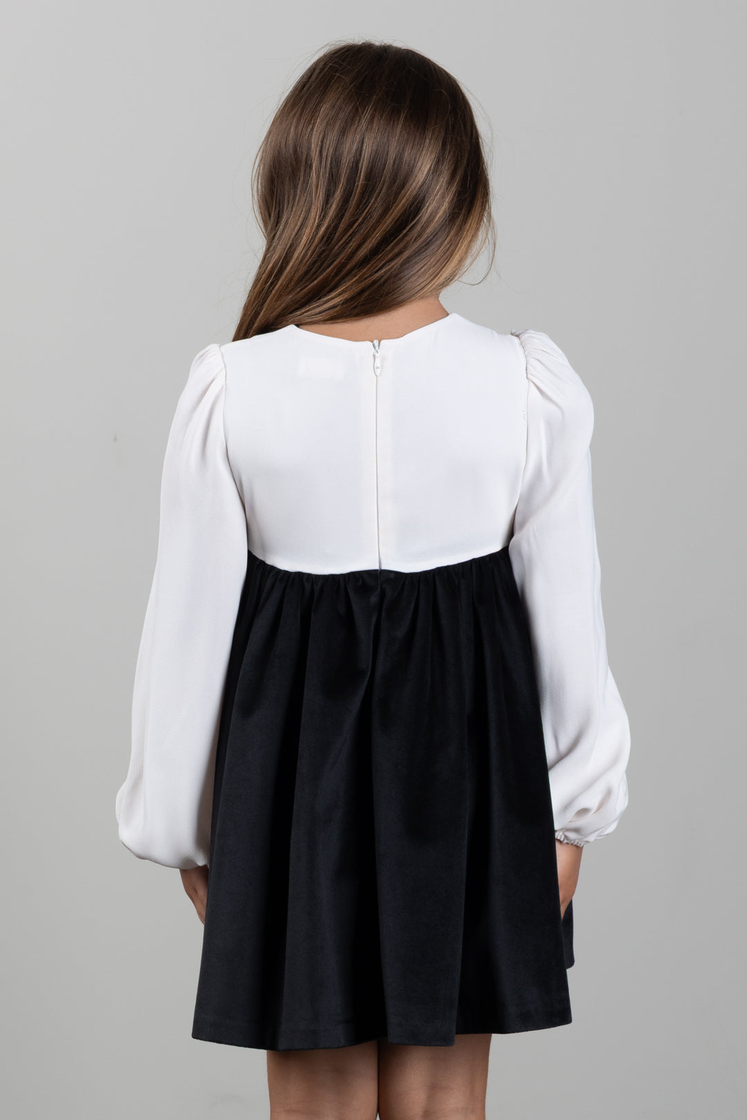 Elisabetta Franchi Bambina Abito Bicolore con Maxi Fiocco EGAB2460VE018.N077