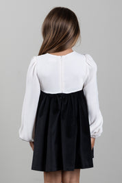 Elisabetta Franchi Bambina Abito Bicolore con Maxi Fiocco EGAB2460VE018.N077