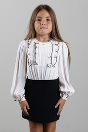 Elisabetta Franchi Bambina Abito Bicolore con Ruches EFAB6890VI011.D759