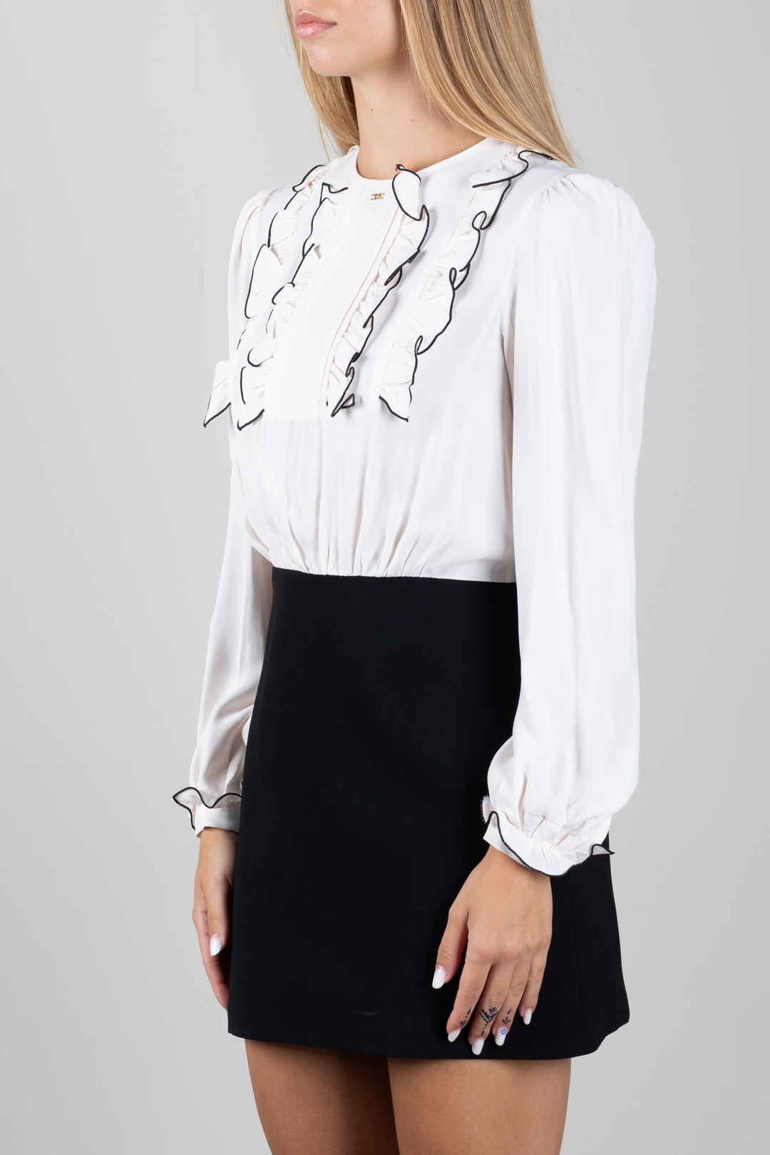 Elisabetta Franchi Bambina Abito Bicolore con Ruches EFAB6890VI011.D759