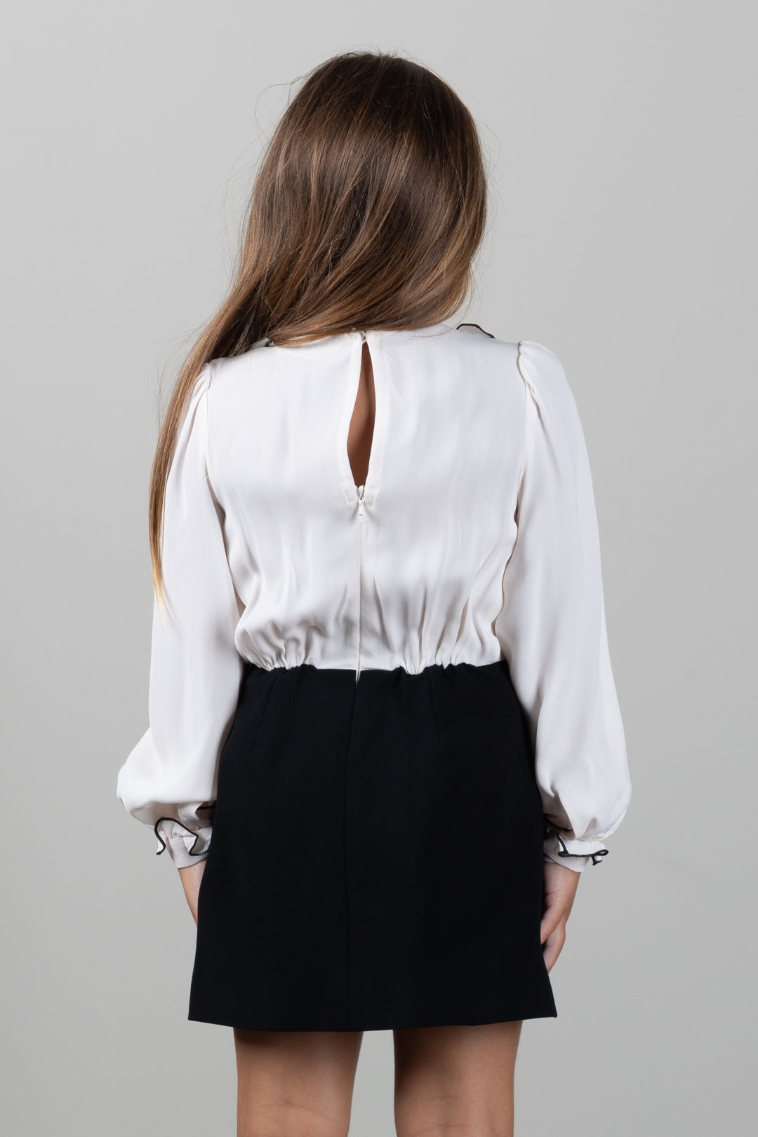 Elisabetta Franchi Bambina Abito Bicolore con Ruches EFAB6890VI011.D759