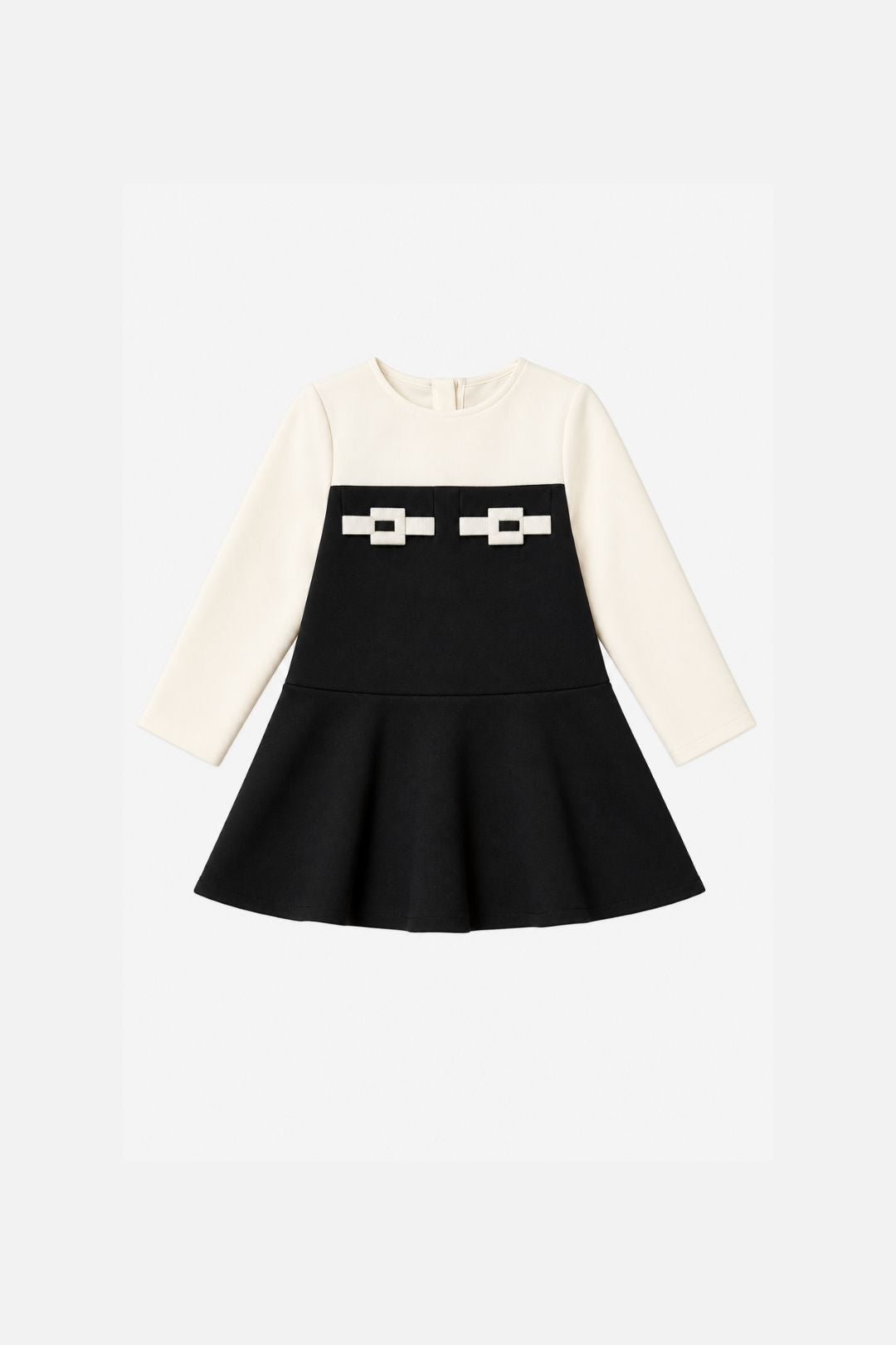 Elisabetta Franchi Bambina Abito Bicolore In Crêpe con Dettagli Logo EGAB2480GA022.D877