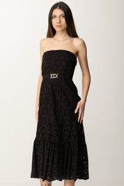 Twin-set Abito Busiter In Sangallo con Cintura 251TT2361 NERO