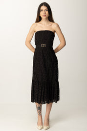 Twin-set Abito Busiter In Sangallo con Cintura 251TT2361 NERO