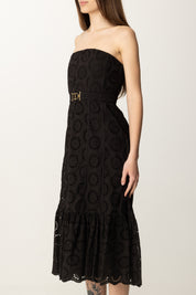 Twin-set Abito Busiter In Sangallo con Cintura 251TT2361 NERO