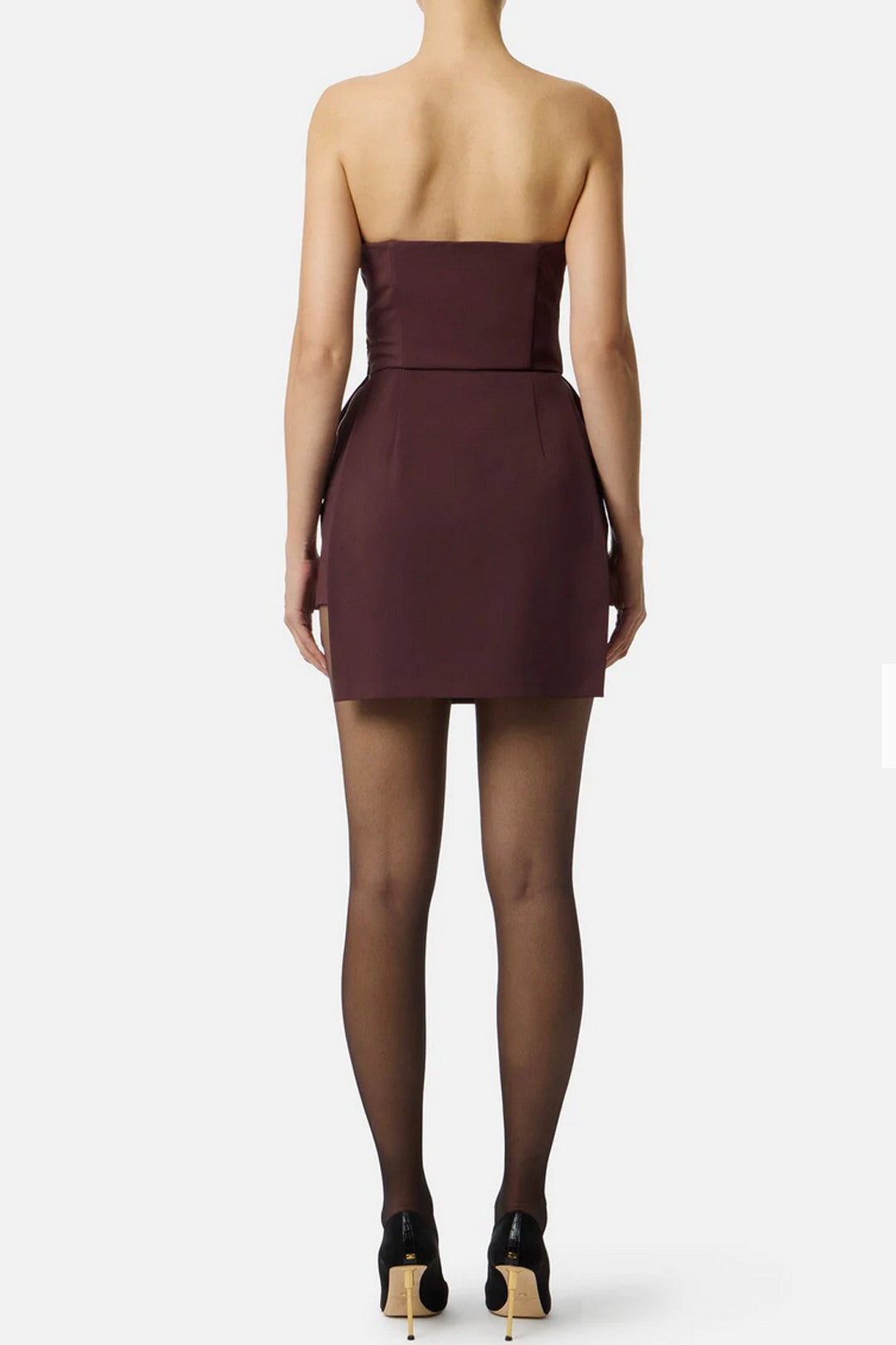 Elisabetta Franchi Abito Bustier In Crêpe Leggero AB82457E2 MERLOT