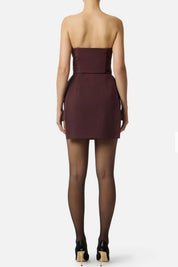 Elisabetta Franchi Abito Bustier In Crêpe Leggero AB82457E2 MERLOT