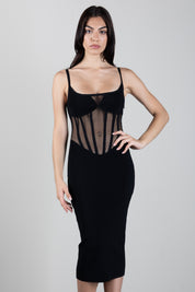 Elisabetta Franchi Abito Bustier In Maglia AM51S67E2 NERO