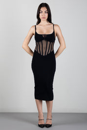 Elisabetta Franchi Abito Bustier In Maglia AM51S67E2 NERO